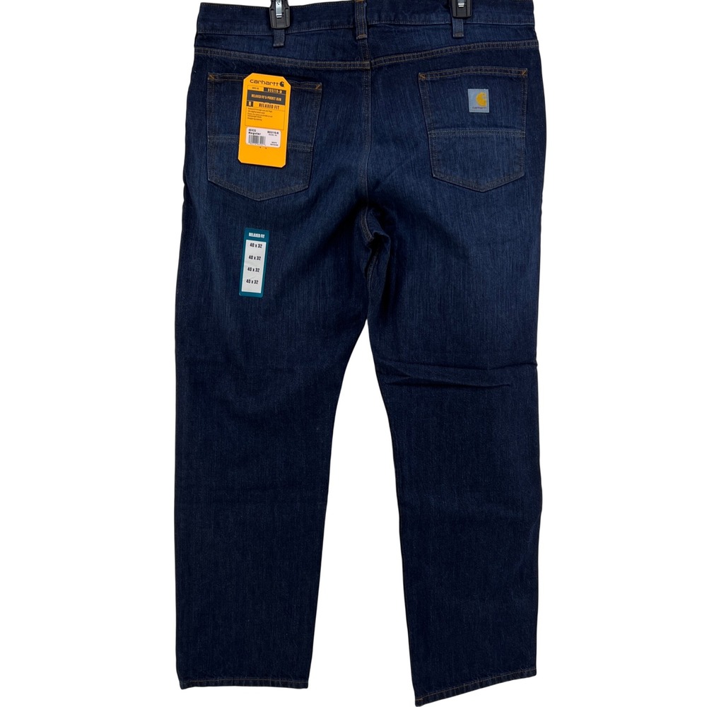 Carhartt Relaxed Fit 5 Pocket Jean Men 40X32 Dark Wash BD5119-M New